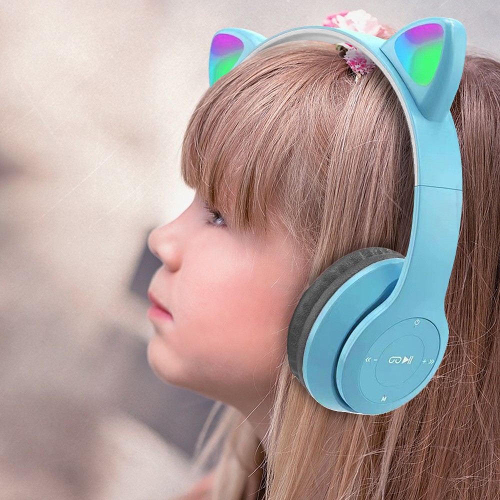Psl P47M Cat Ear Kedi Kulaklı Kulak Üstü Kablosuz Bluetooth Kulaklık - Lacivert Bluetooth Kulaklık Fiyatı