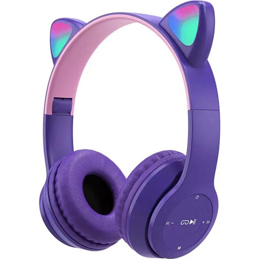 Psl P47M Cat Ear Kedi Kulaklı Kulak Üstü Kablosuz Bluetooth Kulaklık - Mor Evcil Hayvan Ürünleri Fiyatı