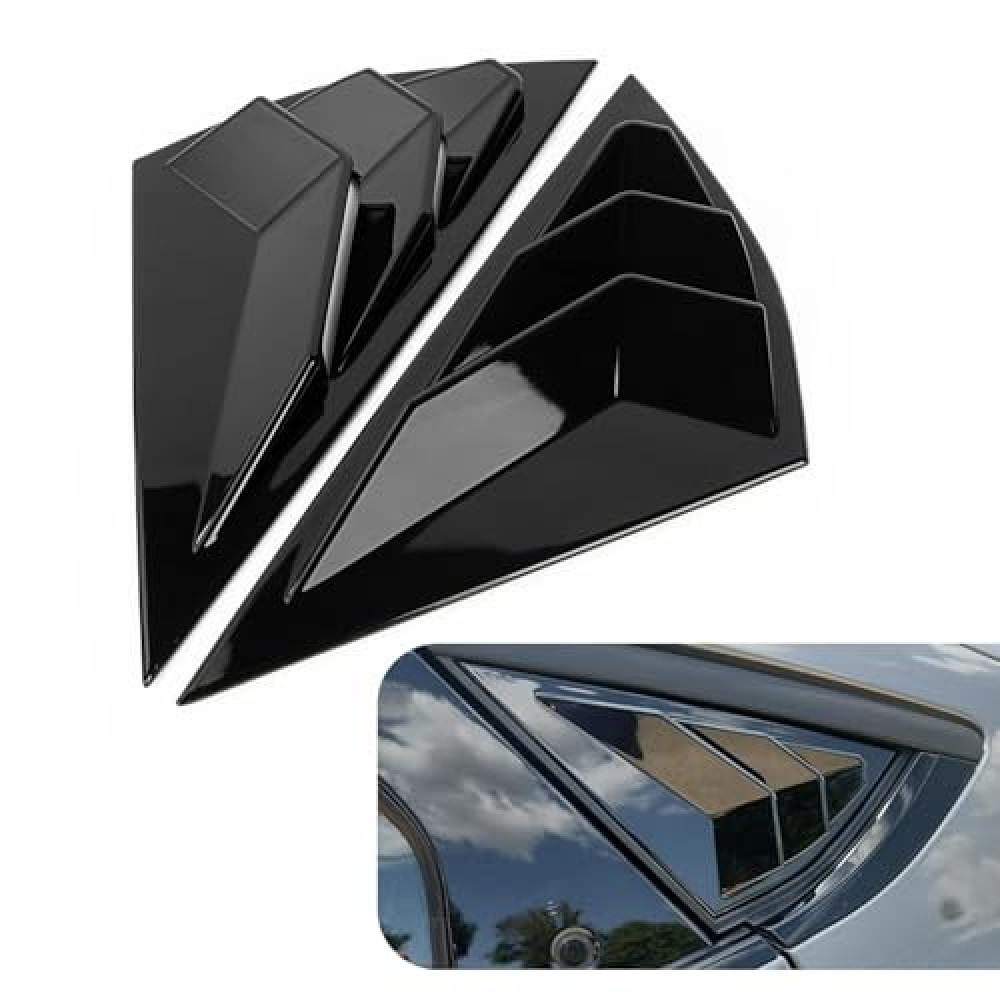 PSLER Side Scoop Louvers Cover for Mach E 2021 2022 2023 2024 2025 Window Visor Cover (Glossy Black)