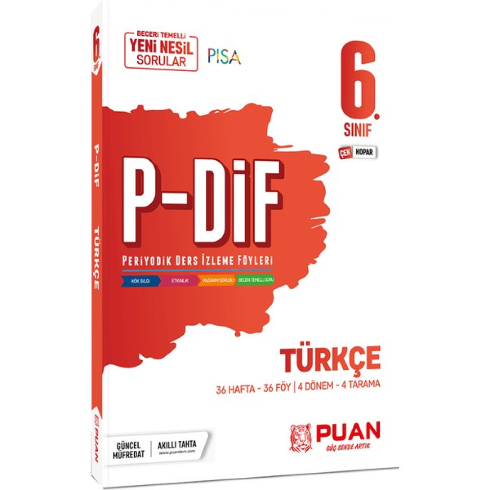 Puan Yayınları 6. Sınıf Türkçe Pdif Konu Anlatım Föyleri Ders Sınav Kitapları Fiyatı