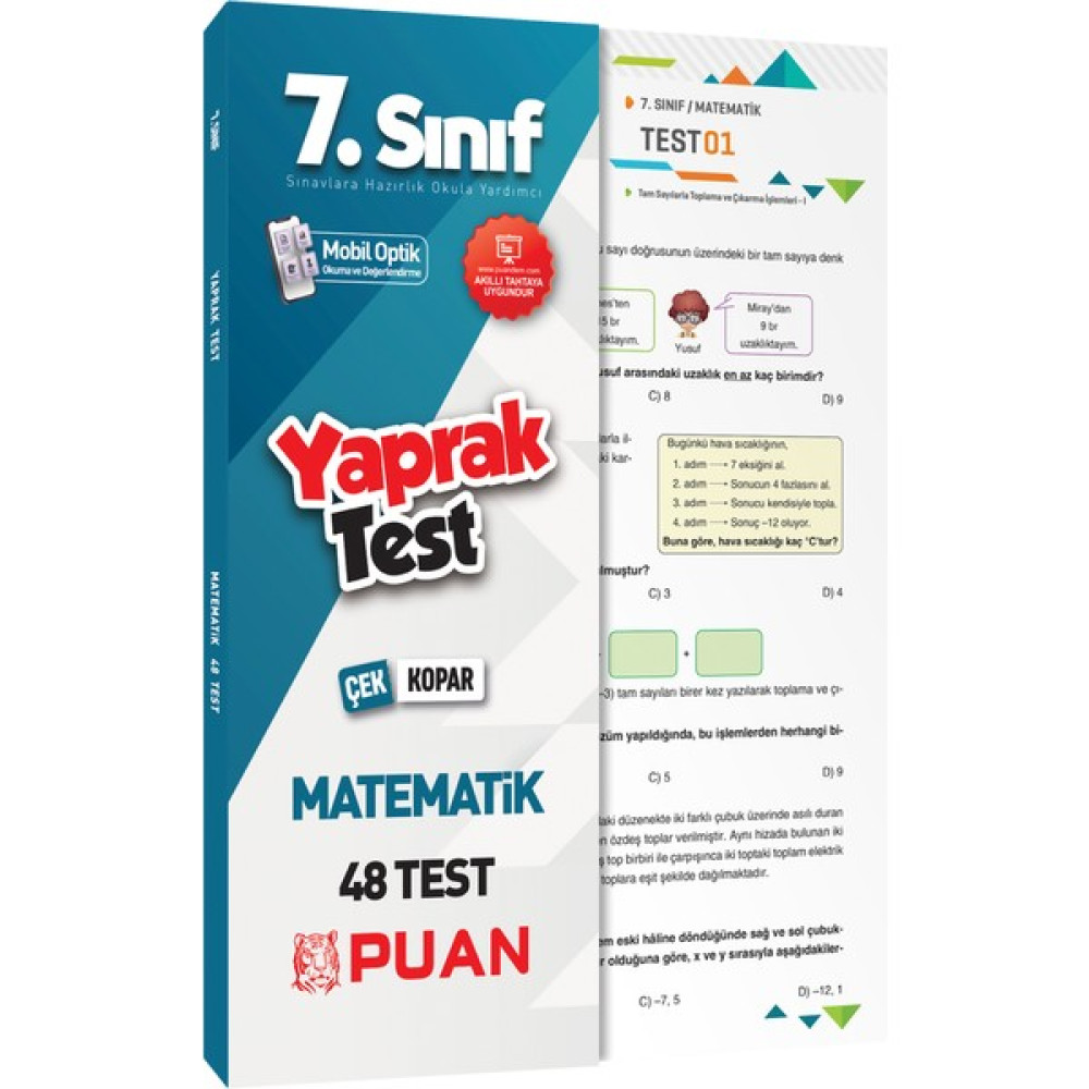 Puan Yayınları 7. Sınıf Matematik Yaprak Test Ders Sınav Kitapları Fiyatı