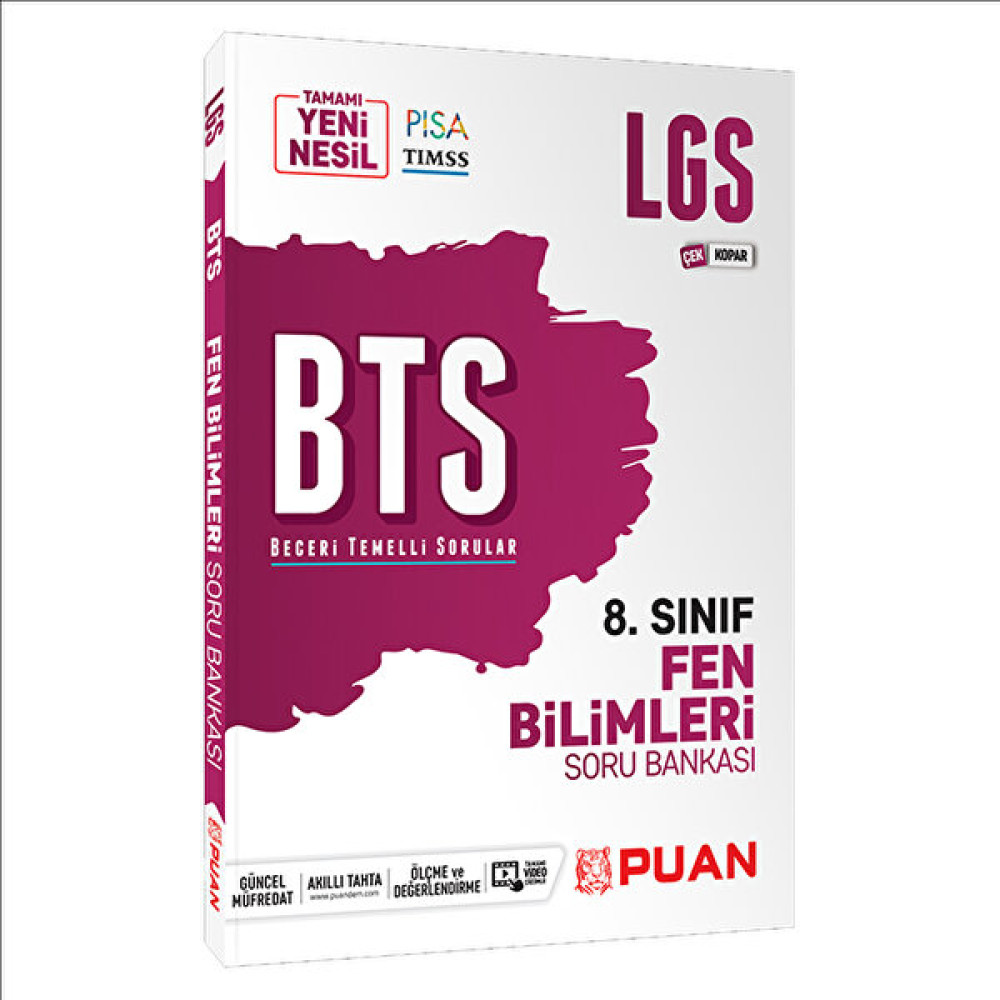 Puan Yayınları 8. Sınıf LGS Fen Bilimleri BTS Beceri Temelli Soru Bankası Kaynak Kitapları Fiyatı