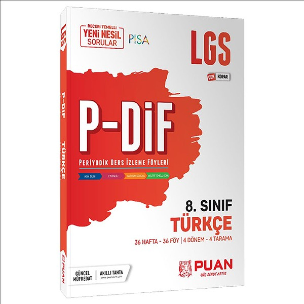 Puan Yayınları 8. Sınıf LGS Türkçe PDİF Konu Anlatım Föyleri Kaynak Kitapları Fiyatı