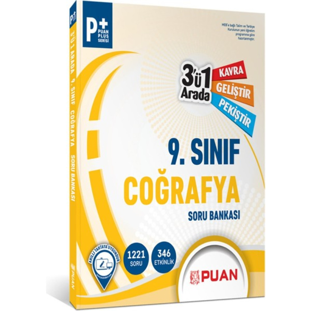 Puan Yayınları 9. Sınıf Coğrafya 3'ü 1 Arada Soru Bankası Ders Sınav Kitapları Fiyatı