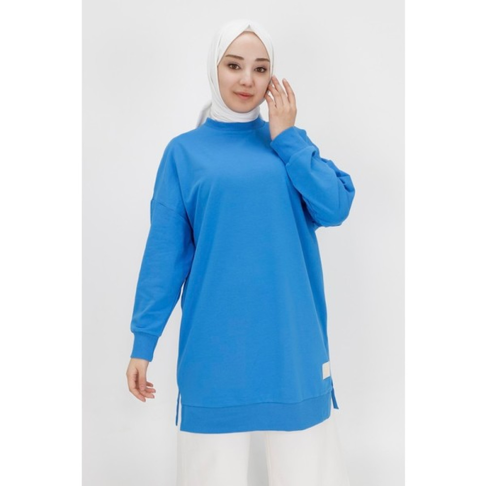 Puane 30644 Iki Ip Kumaş Basic Tunik Sweatshirt Bayan Sweatshirt Fiyatı