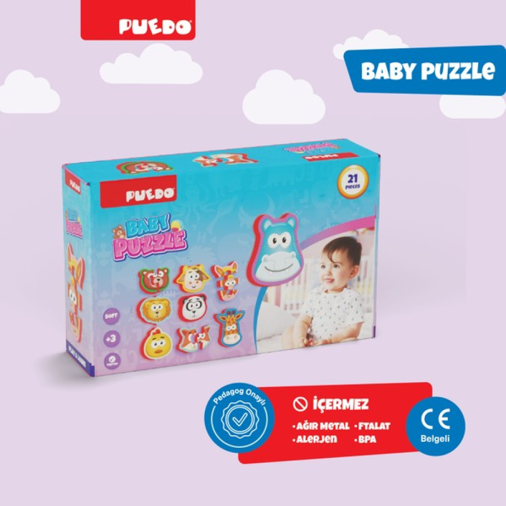 Puedo Baby Puzzle / Eğitici Puzzle Zeka Geliştirici Oyun / 21 Parça / +3 Yaş / Pedagog Onaylı Eğitici Oyuncak Fiyatı