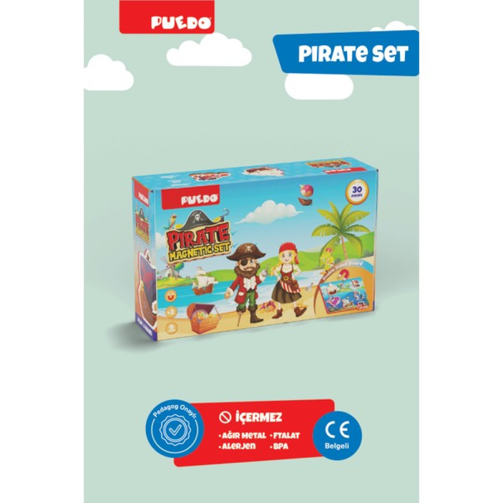 Puedo Magnetic Pirate Set / Yaratıcı Eğlenceli Korsan Oyunu / Hayal Gücü Geliştirici / 29 Parça / +3 Yaş Eğitici Oyuncak Fiyatı