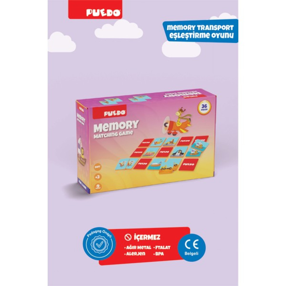 Puedo Memory Transport / Araç ve Taşıtları Öğreten Oyun / Hafıza Geliştirici / 36 Parça / +3 Yaş Eğitici Oyuncak Fiyatı