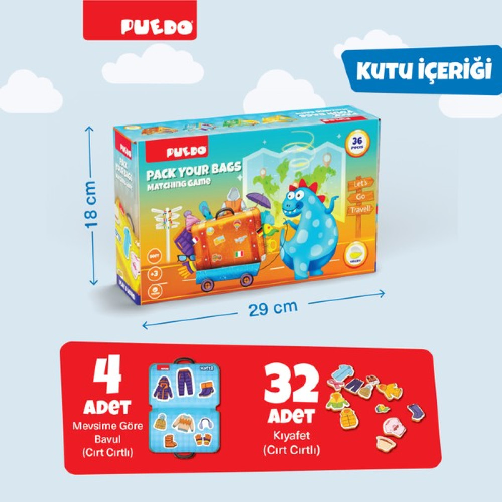 Puedo Pack Your Bags / Eğitici ve Eğlenceli Oyuncak / Mevsimleri Öğreten Eşleştirme Oyunu / 36 Parça Eğitici Oyuncak Fiyatı