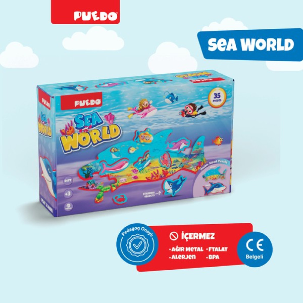Puedo Sea World / Eğlenceli Oyuncak Yaratıcı Puzzle / Su Altı Temalı / 35 Parça / +3 Yaş Pedagog Onaylı Eğitici Oyuncak Fiyatı