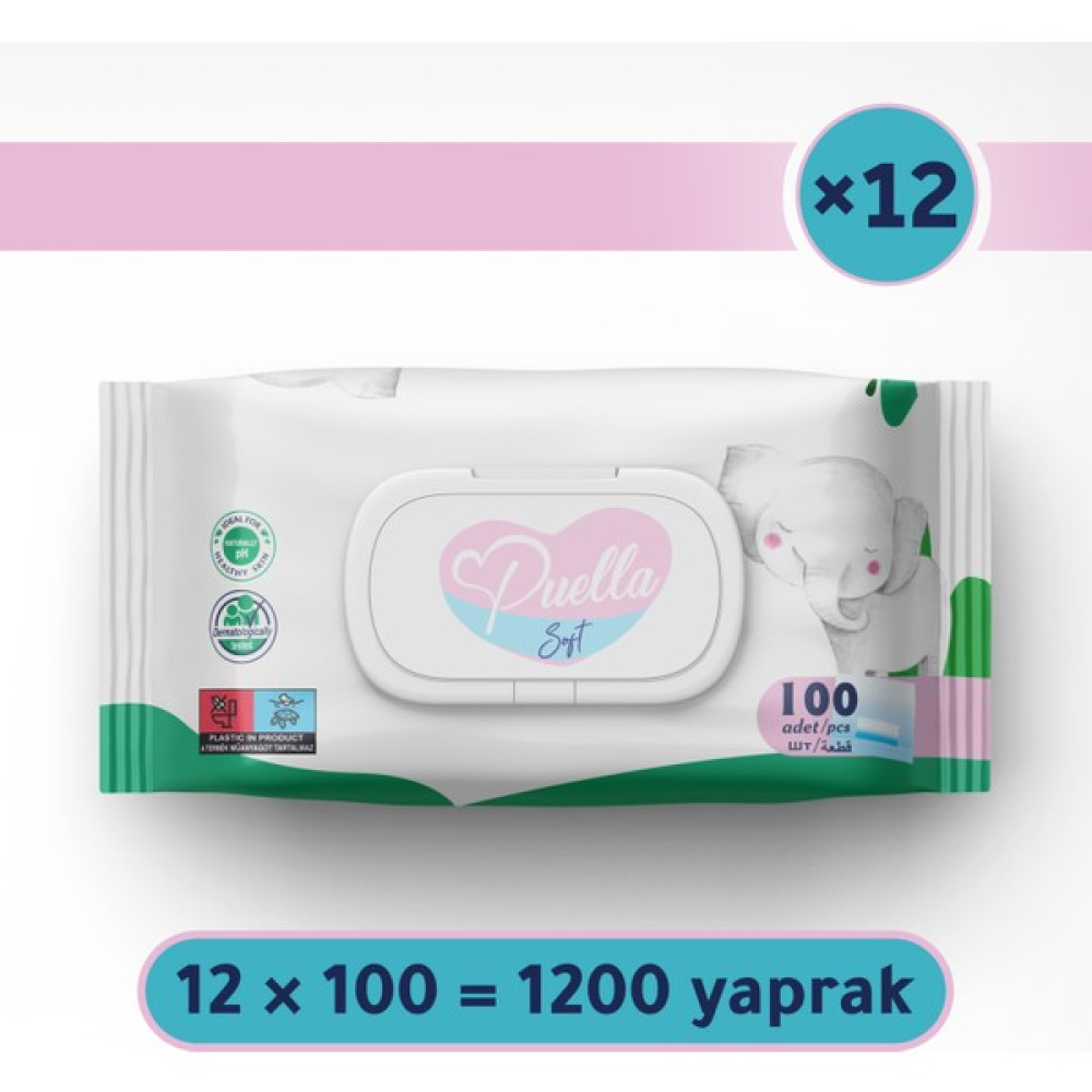 Puella Bebek Islak Mendil 12 x 100 Yaprak Bebek Bakım Fiyatı