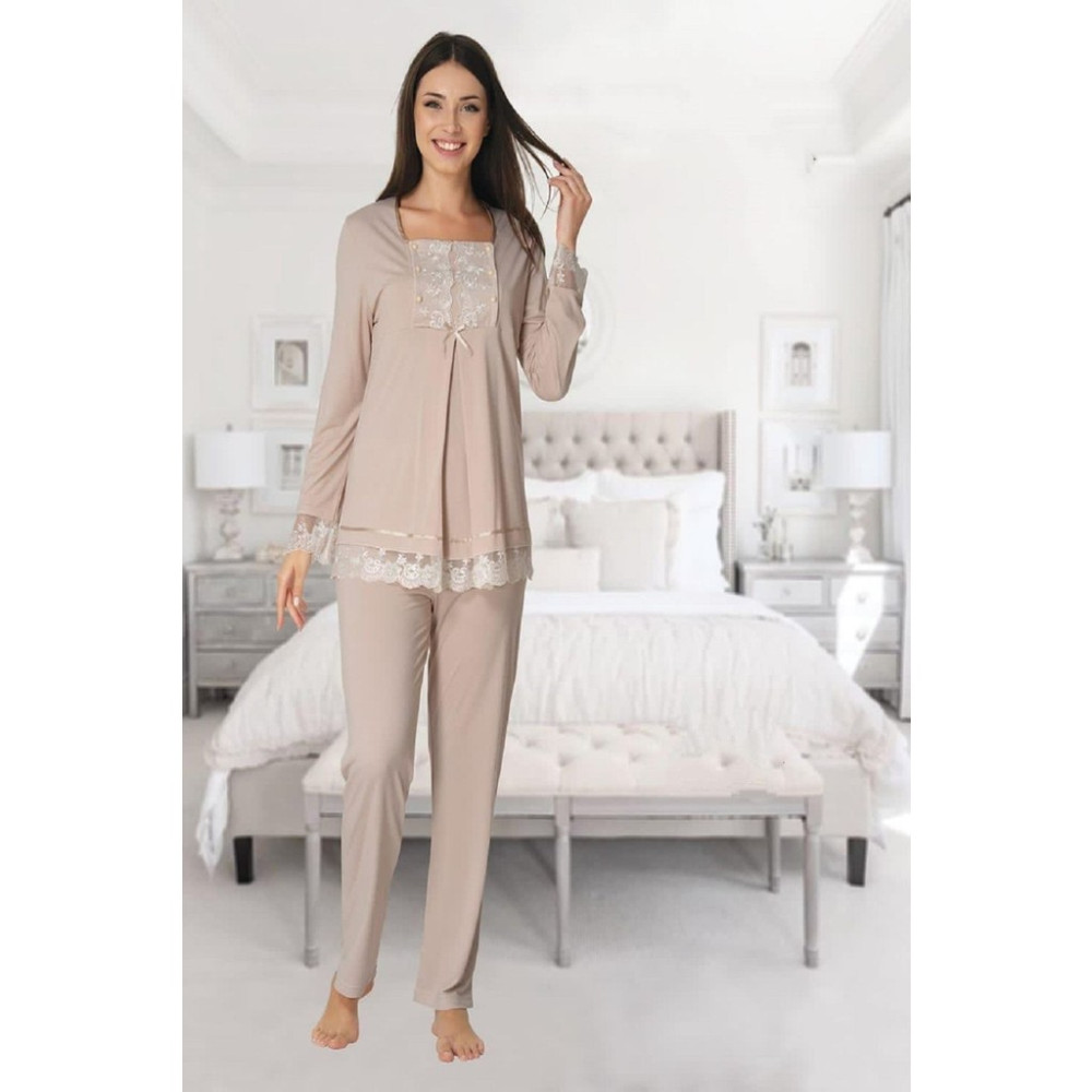 Puerpera Effort Kadın Vizon Emzirme Özellikli Lohusa Hamile Pijama Takımı 3045 Kadın Pijama Fiyatı