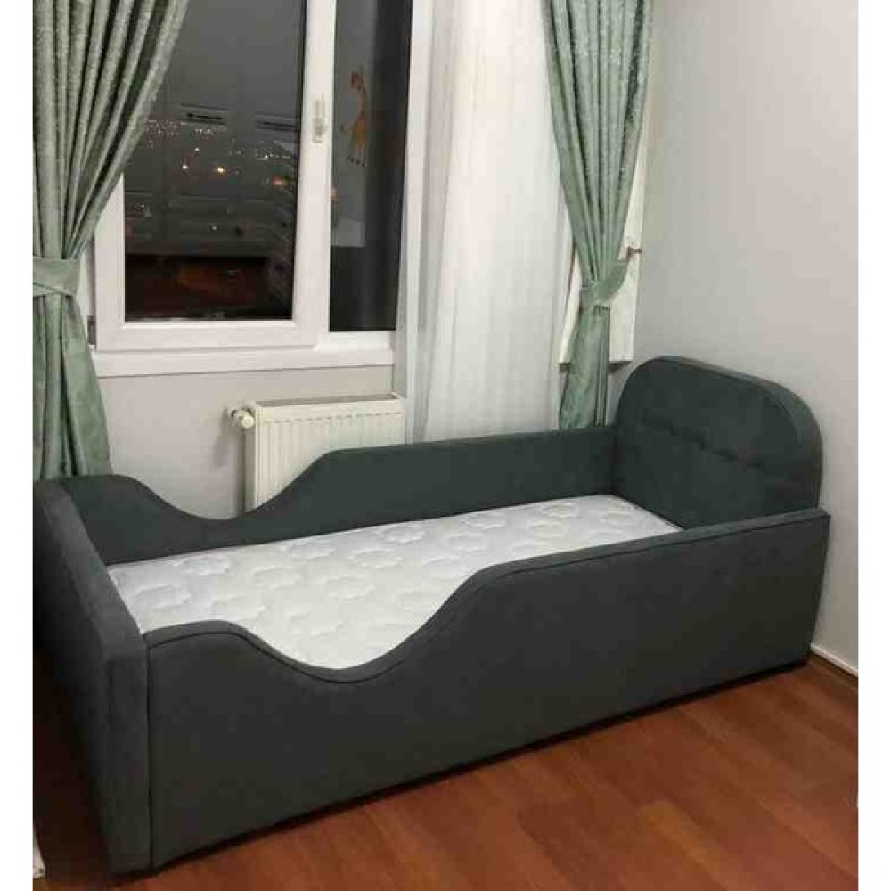 Puf Bebe 90X190 Ölçüde Çocuk Yatağı (Iç Yatak Dahildir) - Koyu Gri - 90 x 190 cm Karyola Fiyatı