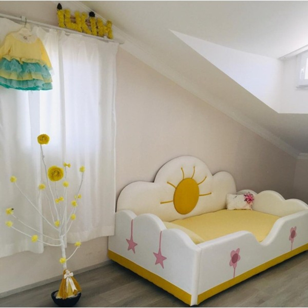 Puf Bebe Montessori 120X200 Güneş Desenli Çocuk Yatağı - Krem - 90 x 190 cm Bebek-Çocuk Odası Fiyatı