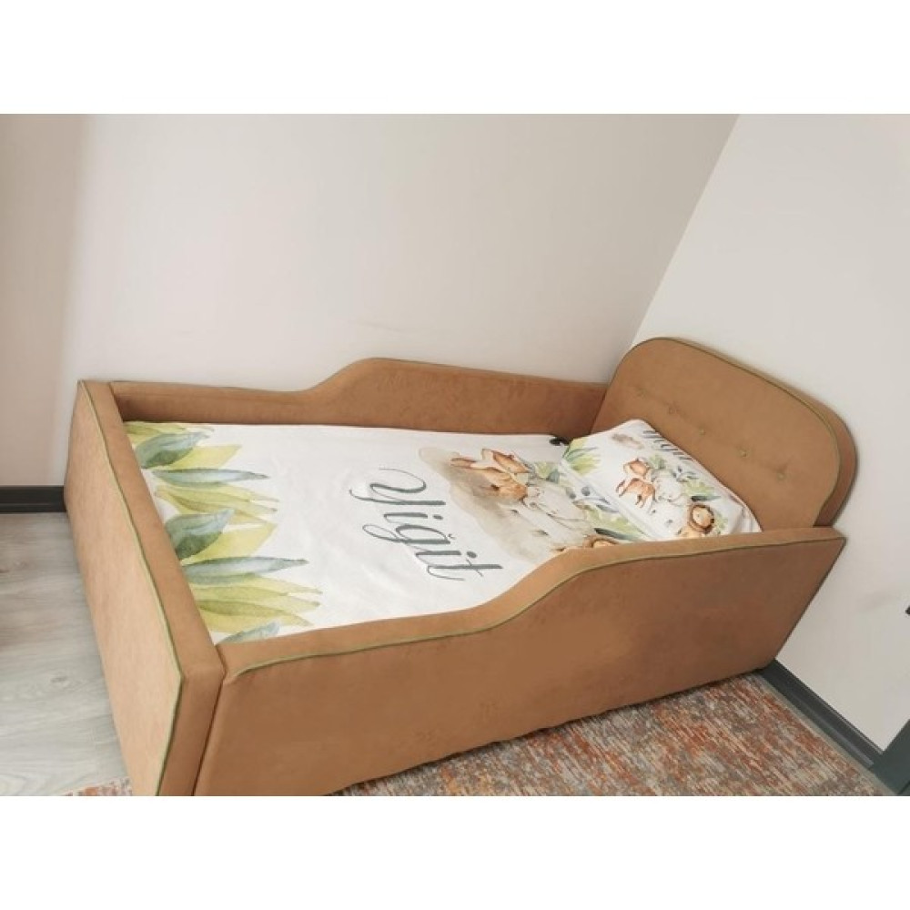 Puf Bebe Montessori 90X190 Mdf Çocuk Yatağı (Yatak Dahildir) - 100 x 200 cm - Hardal Bebek-Çocuk Odası Fiyatı