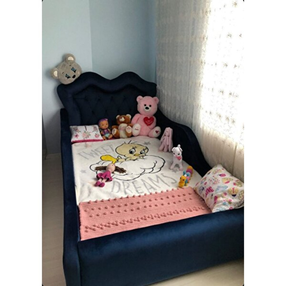 Puf Bebe Montessori 90X190 Mdf Çocuk Yatağı (Yatak Dahildir) - 90 x 190  cm - Lacivert Bebek-Çocuk Odası Fiyatı