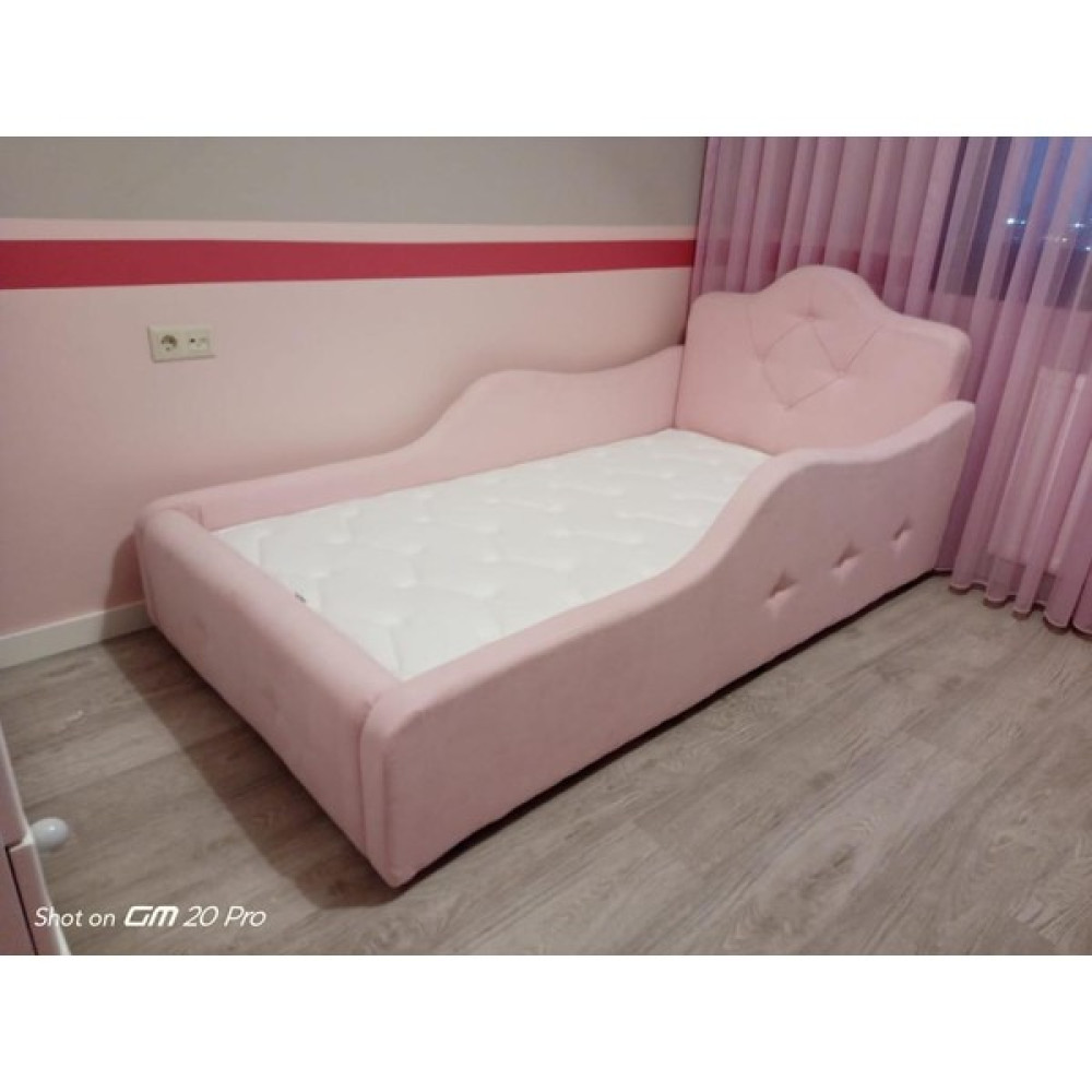 Puf Bebe Montessori 90X190 Mdf Çocuk Yatağı (Yatak Dahildir) - 90 x 190 cm - Pembe Bebek-Çocuk Odası Fiyatı