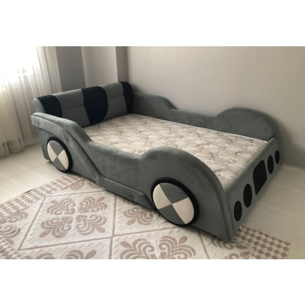 Puf Bebe Montessori Arabalı Bebek ve Çocuk Yatağı 90 x 190 cm - Gri - Beyaz - 120 x 200 cm Bebek-Çocuk Odası Fiyatı