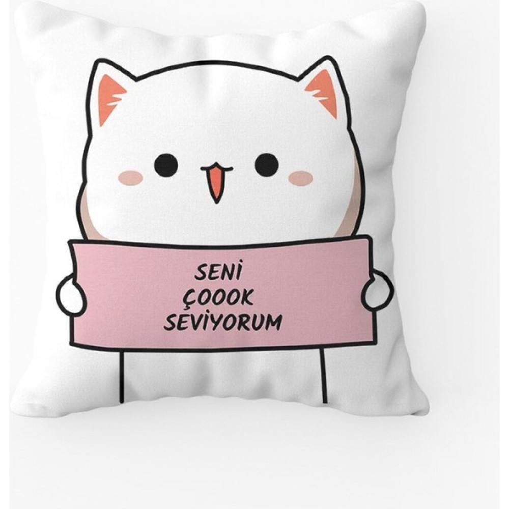 Puff Butik Seni Çok Seviyorum Yastık Hediyelik Eşya Fiyatı