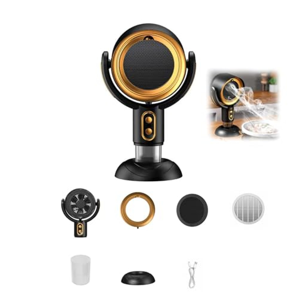 puff hide Purifier Fan,PuffHide Purifier, Portable Electric Smoke Away purifier Fan, Removable and Washable Filter, for Removing Smoke and Odors Smoke Purifier Filters (Gold charging)