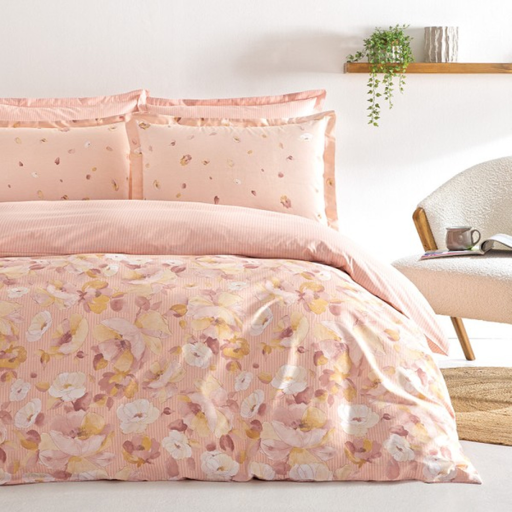 Puffy Florian Tek Kişilik Ranforce Nevresim Takımı - Blush - 160 x 220 cm - Pembe Nevresim Takımı Fiyatı