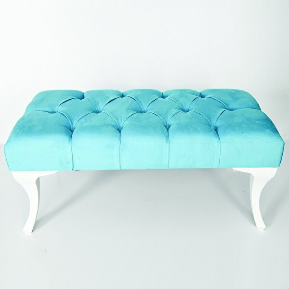 Puffy Home Icon Puff Kapitoneli Kapı Önü Mavi Ayakucu Mutfak Salon Masa Makyaj Koltuğu Mavi Puff Bench Puf Fiyatı