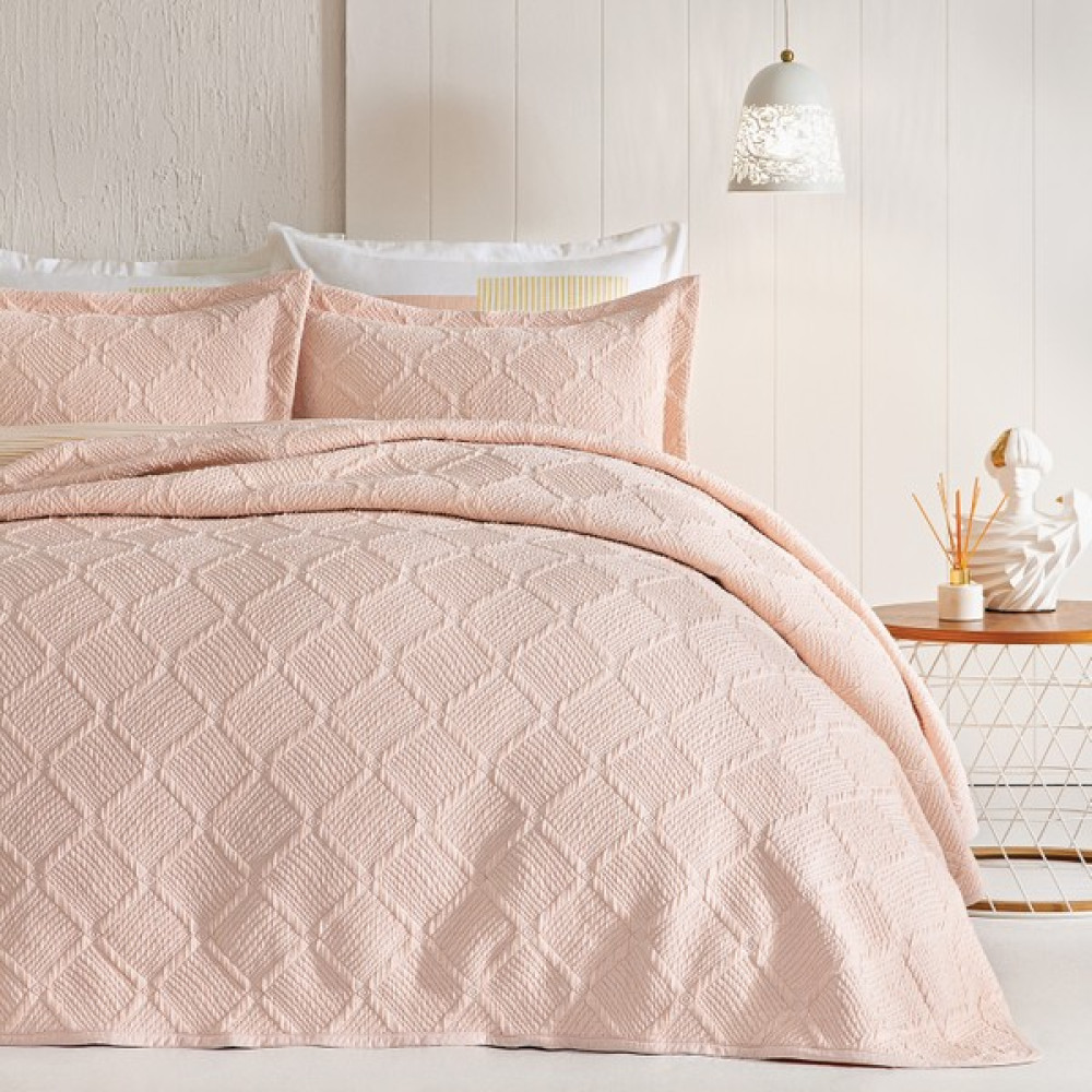 Puffy Julian Tek Kişilik Yatak Örtüsü Seti - Blush - 170 x 240 cm - Pembe Yatak Örtüsü Fiyatı