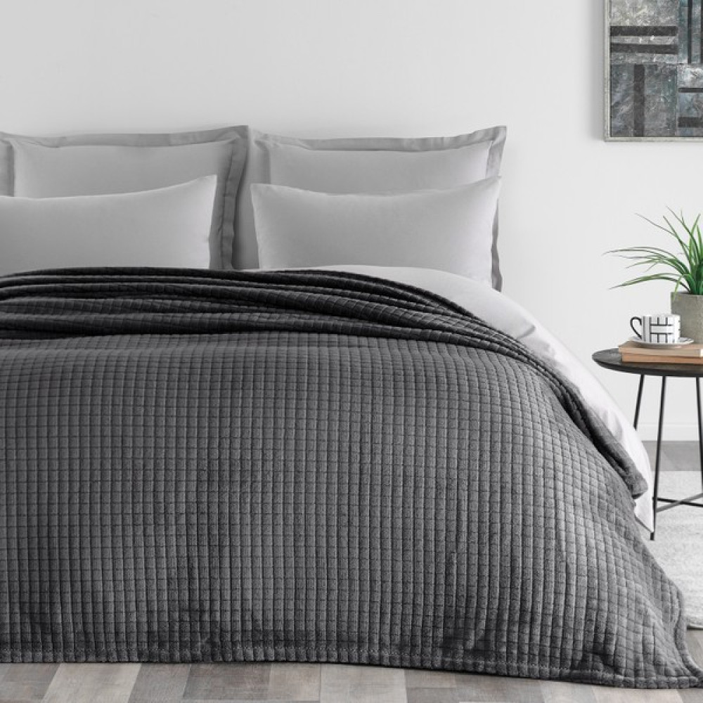 Puffy Trinity Çift Kişilik Wellsoft Battaniye - Antrasit - 200 x 220 cm Battaniye Fiyatı