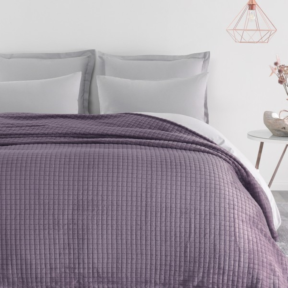 Puffy Trinity Çift Kişilik Wellsoft Battaniye - Kül Moru - Mor - 200 x 220 cm Battaniye Fiyatı