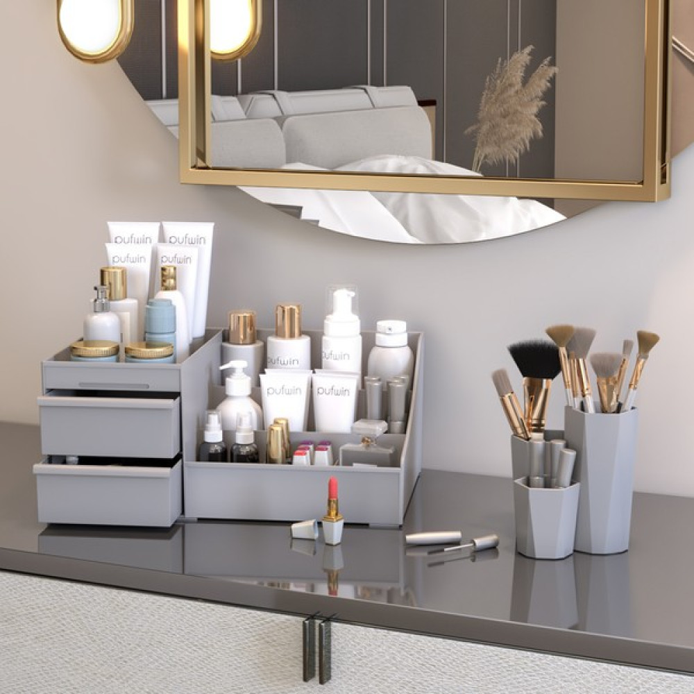 Pufwin Elegance Makyaj Kozmetik Düzenleyici Ve Fırçalık Organizer 2'Li Set Makyaj Fırça ve Aksesuarları Fiyatı