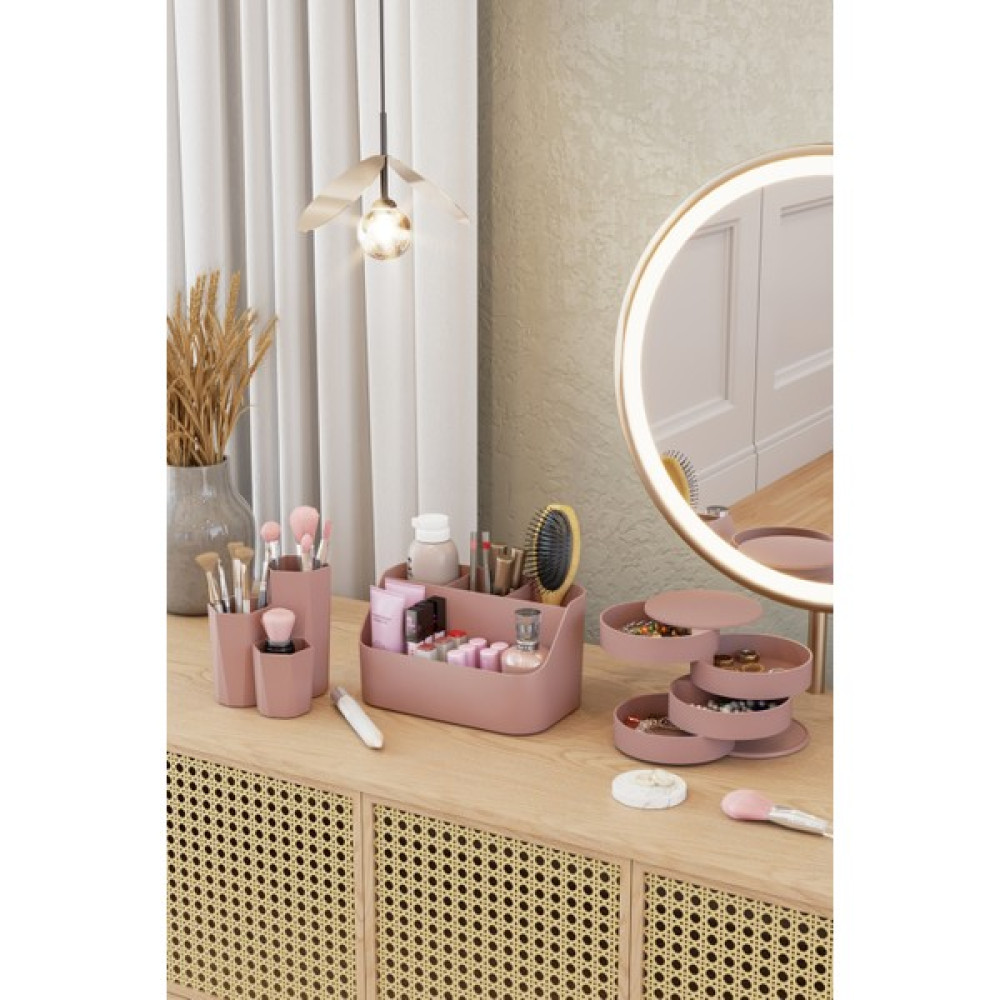 Pufwin Home Makyaj Kozmetik Takı Mücevher ve Fırçalık Düzenleyici Organizer Seti 3lü - Rose Gold Makyaj Fırça ve Aksesuarları Fiyatı