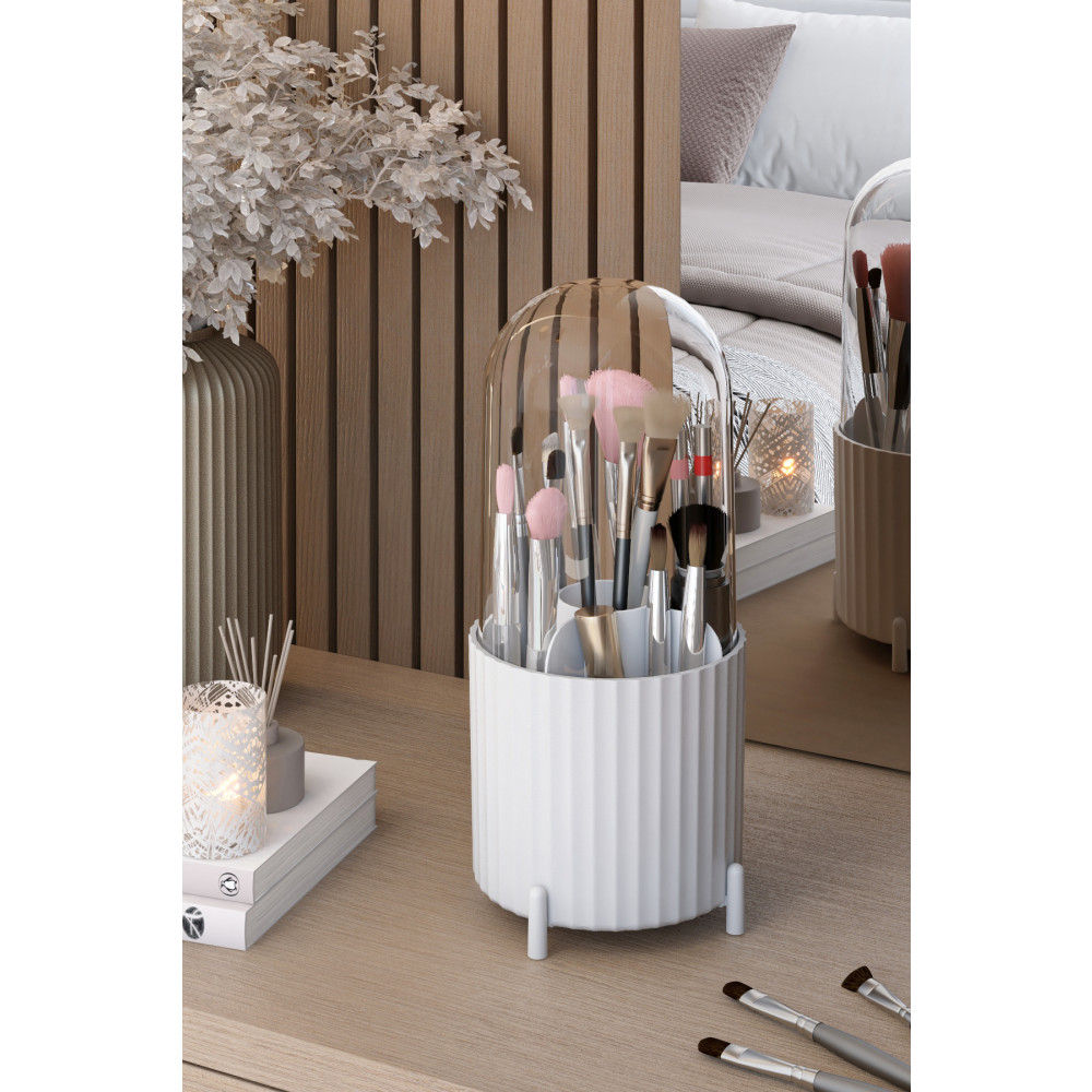 Pufwin Home Zebra Makyaj Fırçası ve Kozmetik Düzenleyici Şeffaf Kapaklı Hijyenik Organizer Eşya Saklama / Düzenleme Fiyatı