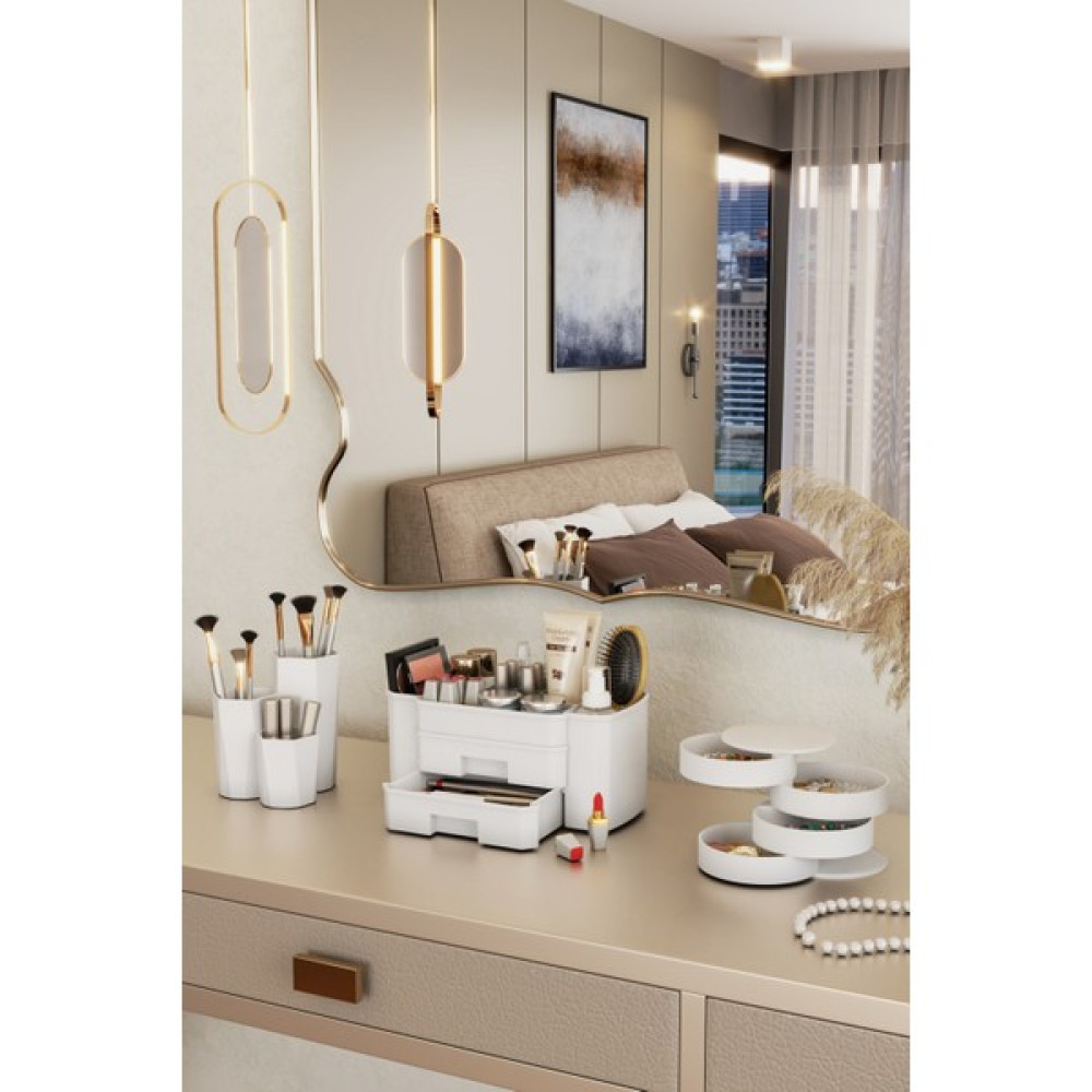 Pufwin Lotus Kozmetik Makyaj Takı Düzenleme Kutusu Organizer Set - 002 Makyaj Fırça ve Aksesuarları Fiyatı