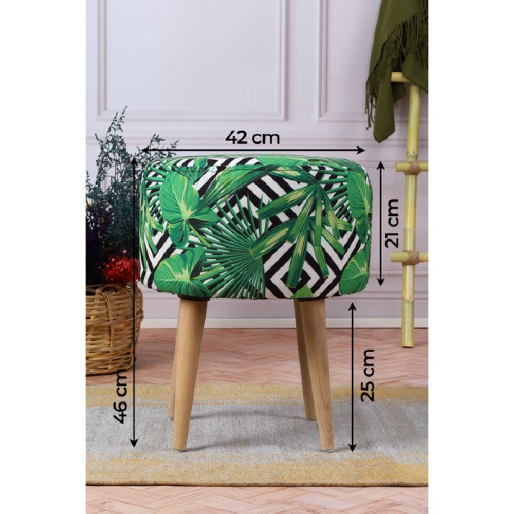 Pufy Home Etna Green Gürgen Ayaklı Çok Amaçlı Yuvarlak Puf Koltuk Puf Fiyatı