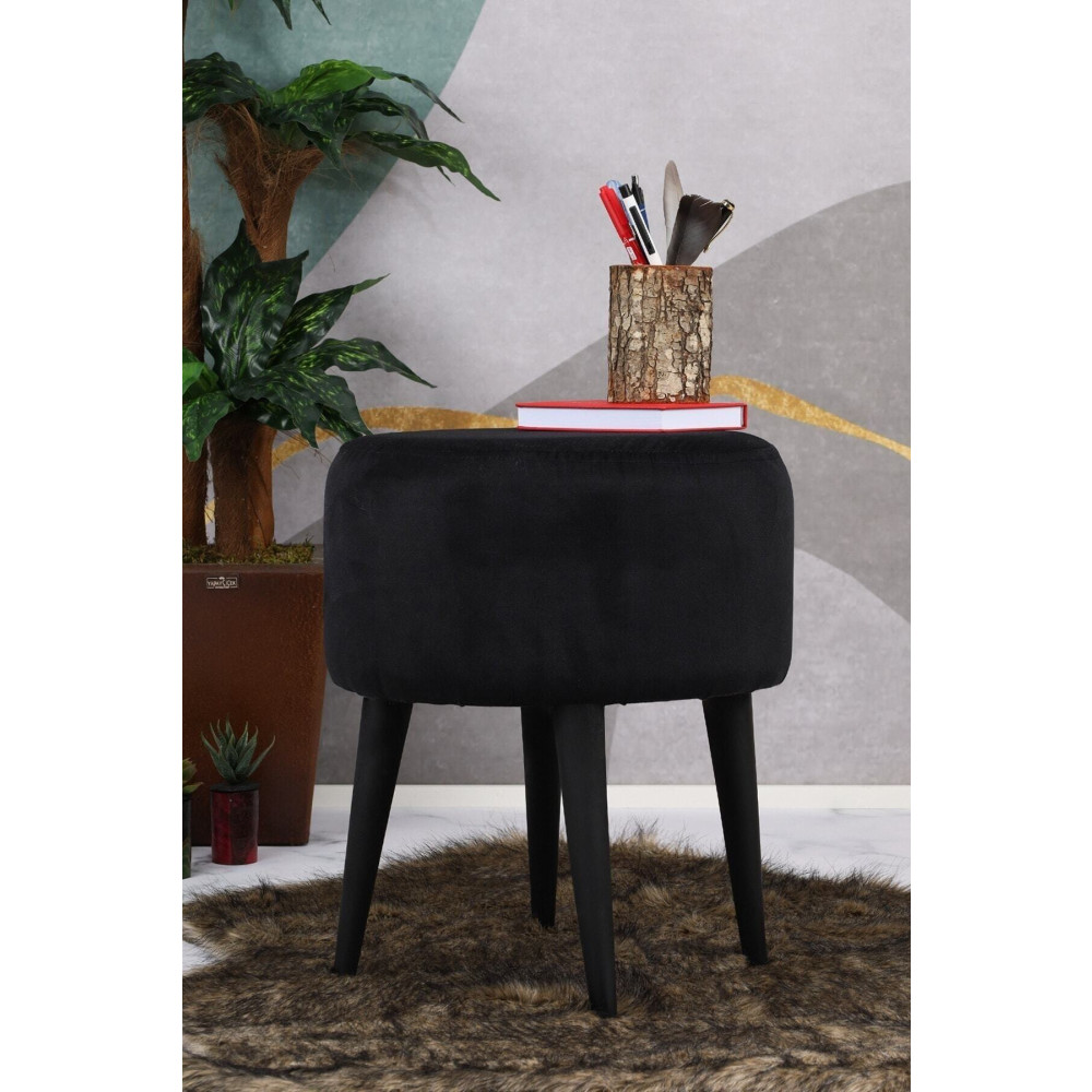 PufyHome Fix Siyah Gürgen Ayaklı (siyah) Çok Amaçlı Puf Koltuk Puf Fiyatı