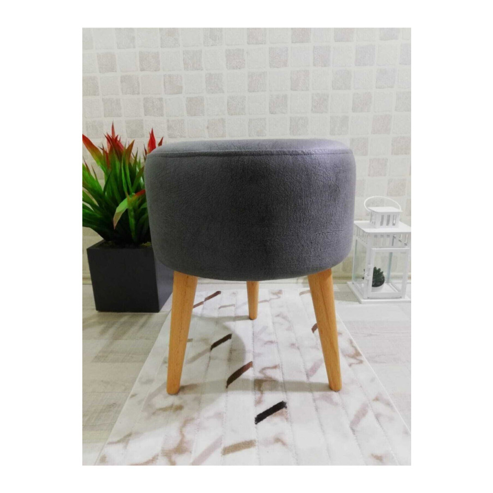 PufyHome Yüksek Ayaklı Gri Dekoratif Puf Puf Fiyatı