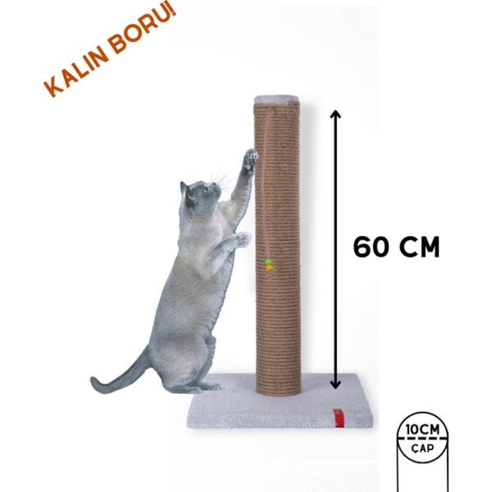 Pugalo 60CM Catnipli Kalın Borulu Dev Tırmalama Tahtası Antrasit Evcil Hayvan Ürünleri Fiyatı