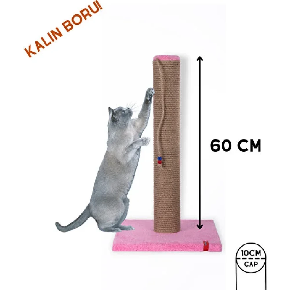 Pugalo 60CM Catnipli Kalın Borulu Dev Tırmalama Tahtası Gri Evcil Hayvan Ürünleri Fiyatı