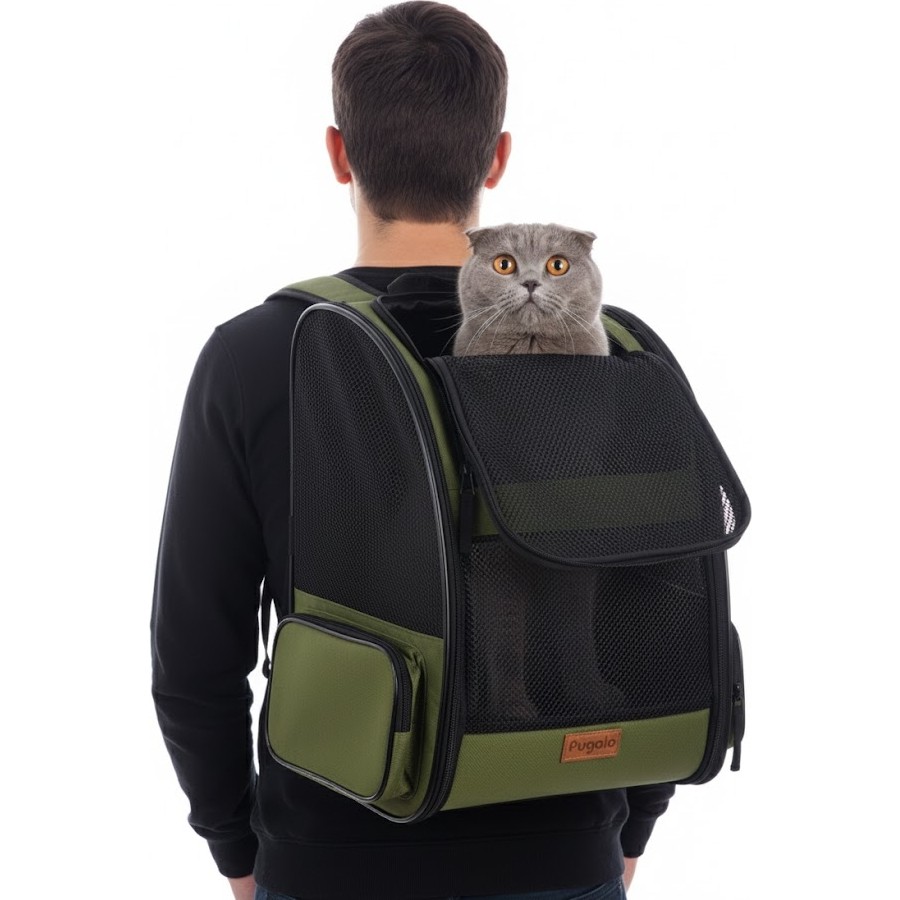 PUGALO AirMove Premium Kedi Köpek Taşıma Çantası Silinebilir Yırtılmaz Fileli Yeşil Bükülmez Gövde Diğer Fiyatı