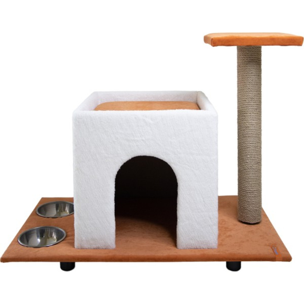 Pugalo Tırmalama Yataklı Kedi Mama Su Taslı Turuncu Büyük Kedi Evi (Catnipli) Evcil Hayvan Ürünleri Fiyatı