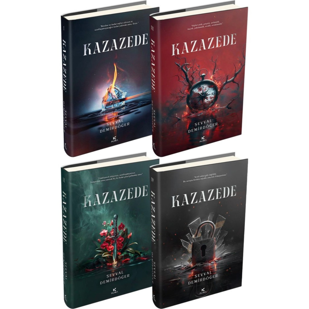 Pukka Yayınları Kazazede 1-2-3-4 Ciltli-Şevval Demirdöğer Aşk Roman ve Öyküleri Fiyatı