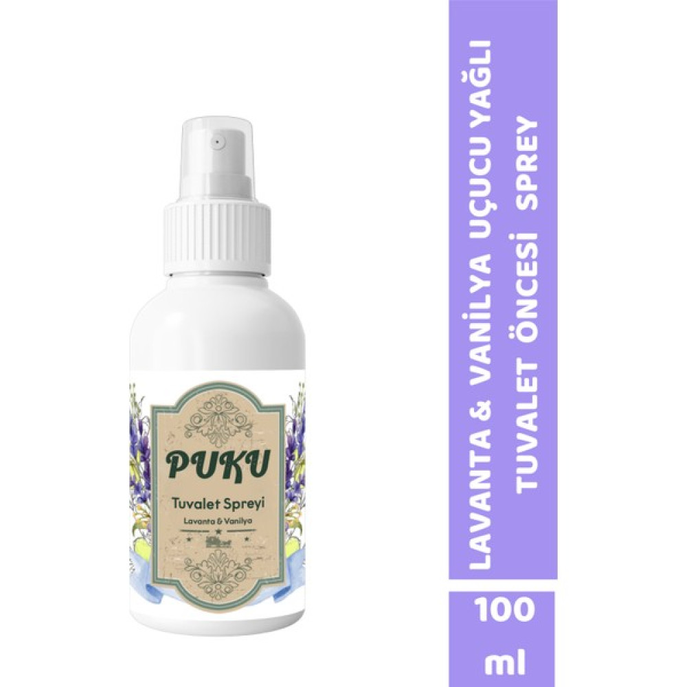 Puku Tuvalet Öncesi Koku Giderici Uçucu Yağlı Uzun Ömürlü Tuvalet Kokusu - Lavanta & Vanilya - 100 ml PUKU001 Oda Kokusu Fiyatı