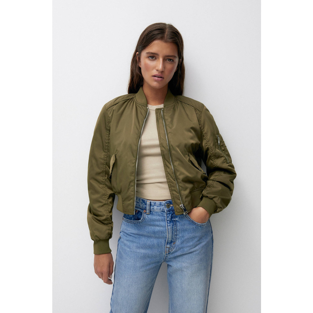 Pull & Bear Fermuarlı basic bomber ceket M Beden Bayan Ceket Fiyatı