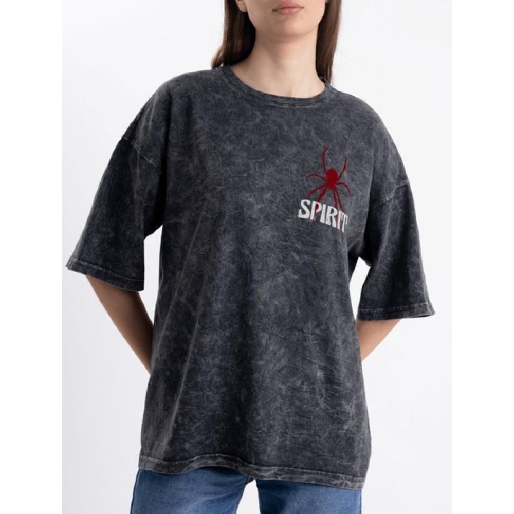 Pull The Hood Unisex Oversize Eskitme Spirit Tshirt Bayan T-shirt Fiyatı