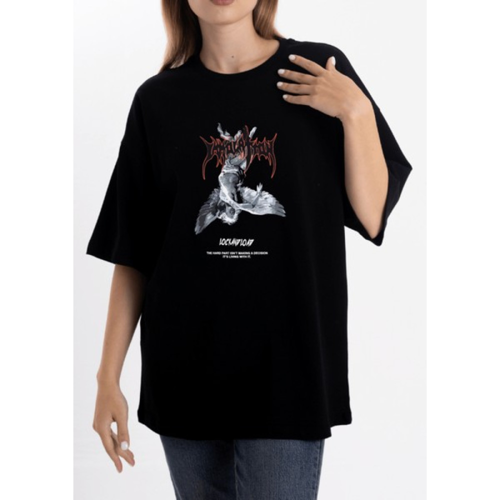 Pull The Hood Unisex Oversize Lock And Load Tshirt Bayan T-shirt Fiyatı