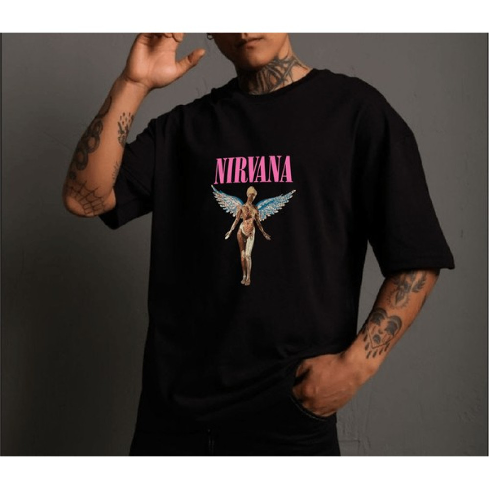 Pull The Hood Unisex Oversize Nirvana Tshirt Bayan T-shirt Fiyatı
