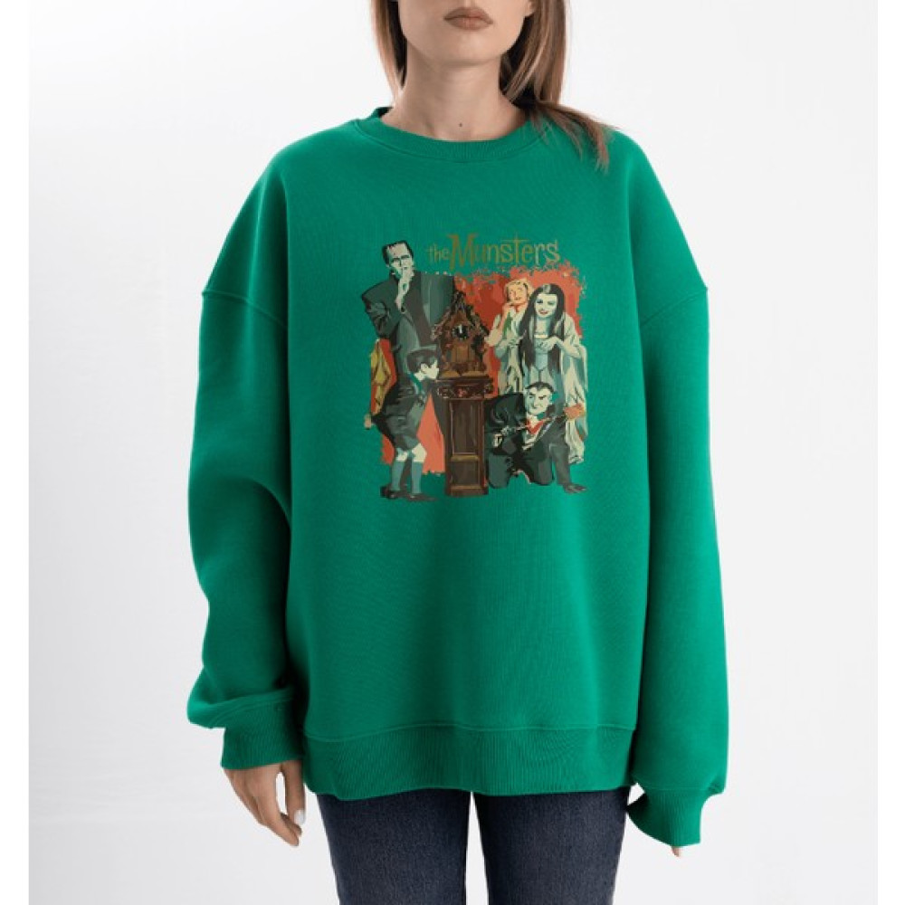 Pull The Hood Unisex Oversize The Munsters Sweatshirt Bayan Sweatshirt Fiyatı