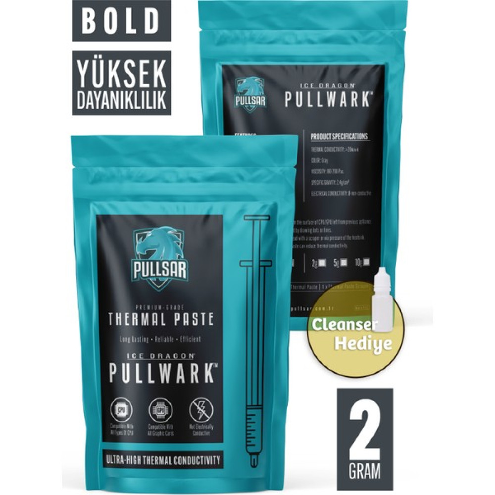 Pullsar Pullsar® Pullwark Bold 20w/m-K | Termal Macun | 2gr -5gr Yüksek Performanslı ve İletken Macun - 2 Gram Soğutucular Fiyatı