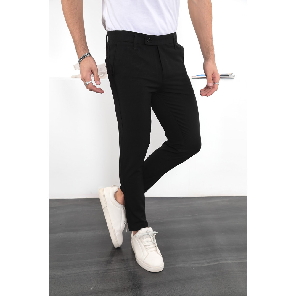PULS Siyah Erkek Slim Fit Likralı Bilek Boy Italyan Kesim Kumaş Pantolon 36 Beden Kadın Pantolon Fiyatı