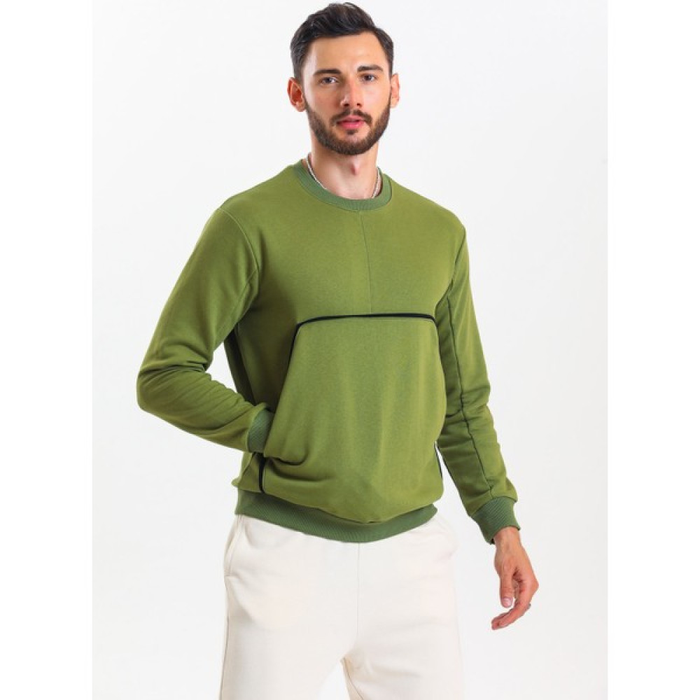Pulur.co Haki Kanguru Cepli Sweatshirt Erkek Sweatshirt Fiyatı